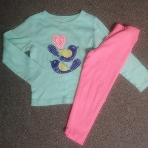 Preowned girls sz 2t legging and long sleeved tee
